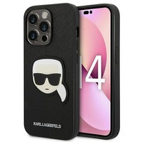 Etui KARL LAGERFELD Apple iPhone 14 Pro Max Saffiano Karl`s Head Patch Czarny Hardcase