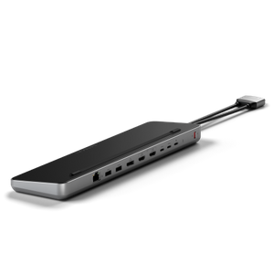 Satechi Dual Dock Stand - stacja dokująca do MacBook z podwójnym USB-C (USB-C PD 75W, 2x USB-C 5Gbps i 10 Gbps, 2x HDMI 2.0, 1x DisplayPort 1.4, 2x USB-A 5Gbps i 10 Gbps, Gigabit Ethernet, 1x M.2 SATA/NVMe SSD Port) (space gray)