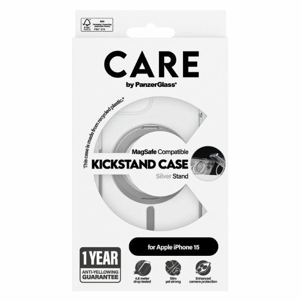 CARE by PanzerGlass Kickstand Case iPhone 15  6,1" MagSafe srebrny/silver 1413