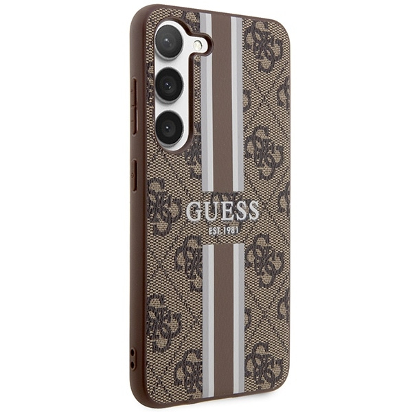 Etui Guess GUHCS23SP4RPSW S23 S911 brązowy/brown hardcase 4G Printed Stripe Case