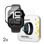 Szkło hartowane Wozinsky Full Glue z czarną ramką do Apple Watch Series 10 42mm (2 szt.)