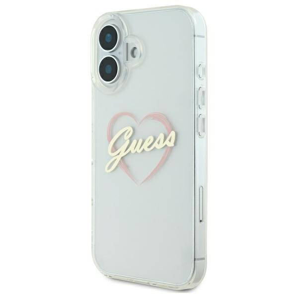 Etui Guess iPhone 16 plus 6.7" przeźroczysty/transparent hardcase IML Heart