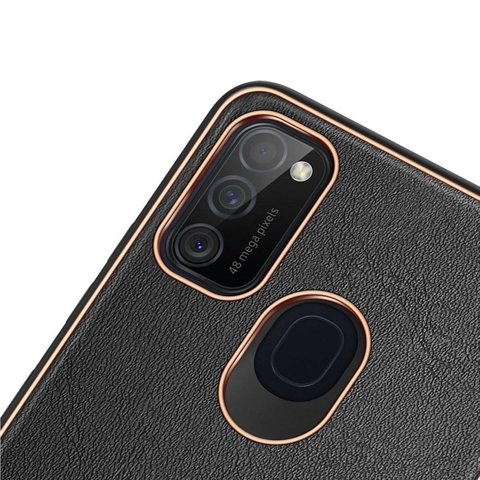 Dux Ducis Yolo eleganckie etui pokrowiec ze skóry ekologicznej Samsung Galaxy M30s czarny