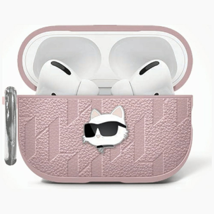 Etui Karl Lagerfeld Monogram Choupette    Head do AirPods 4 różowy