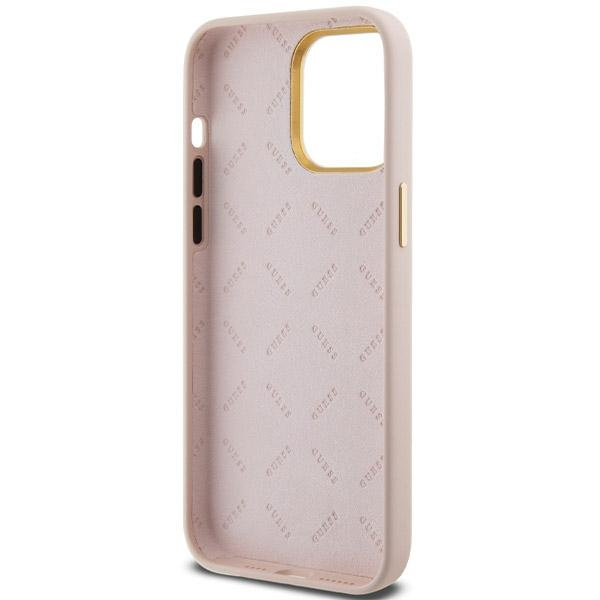 Etui Guess GUHCP15LSMBSLP iPhone 15 Pro 6.1" różowy/pink hardcase Silicone Script Metal Logo & Frame Case