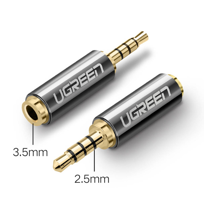 Ugreen adapter audio jack 2.5mm męski do jack 3.5mm żeński czarny (20501)