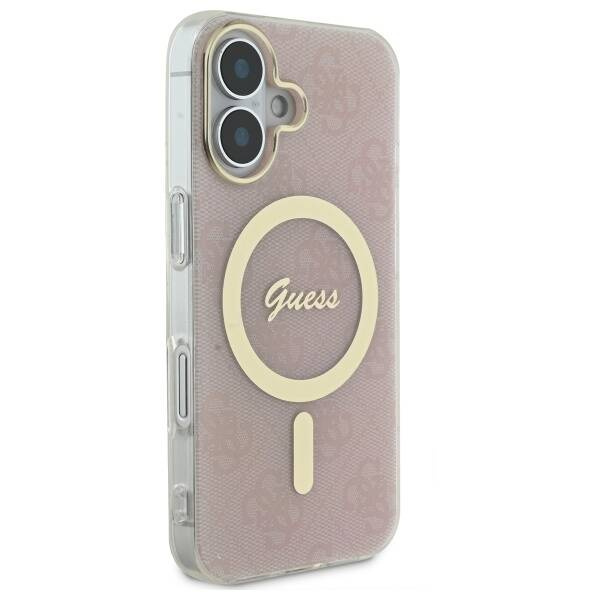 Etui Guess iPhone 16 6.1" różowy/pink hardcase IML 4G MagSafe