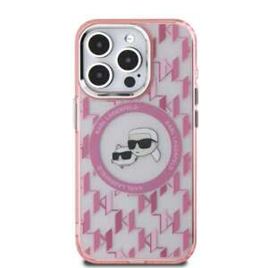 Etui Karl Lagerfeld iPhone 16 Pro 6.3" różowy/pink IML Monogram Karl&Choupette Head MagSafe