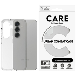 Etui CARE by PanzerGlass Flagship Urban   Combat do Samsung Galaxy S25 przezroczysty