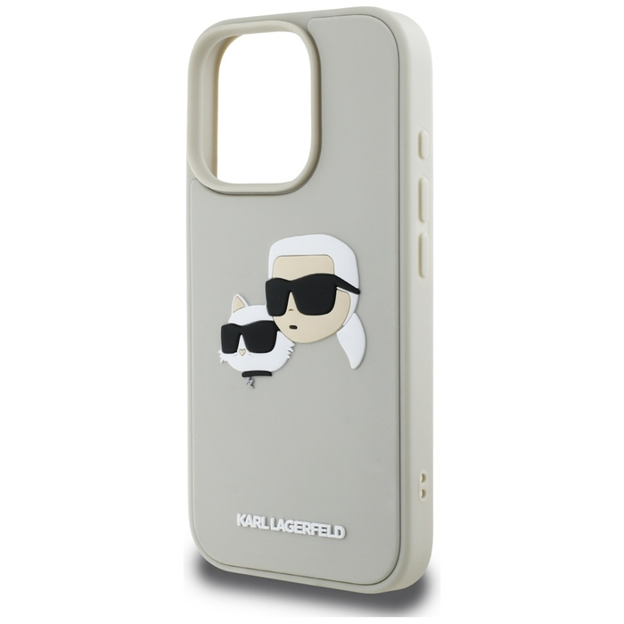 Etui Karl Lagerfeld HC 3D Rubber Double   Heads do iPhone 16 Pro beżowy