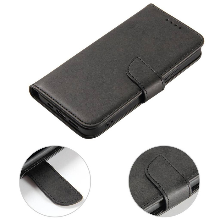 Etui Magnet Case etui do Xiaomi Redmi Note 12 5G / Poco X5 5G pokrowiec z klapką portfel podstawka czarne Case