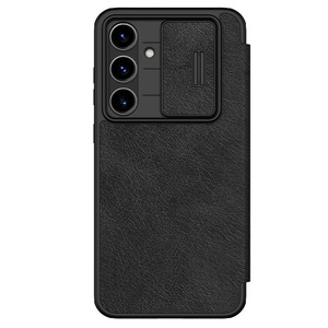 Nillkin Qin Pro Leather Case Samsung S24 FE, BLACK / CZARNY