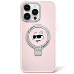 Etui Karl Lagerfeld KLHMP15SHMRSCHP iPhone 15 6.1" różowy/pink hardcase Ring Stand Choupette Head MagSafe Case