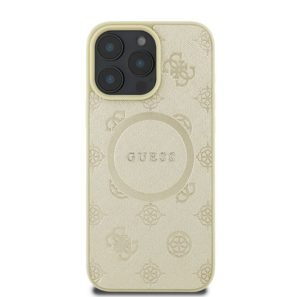 Etui Guess iPhone 16 Pro 6,3"złoty/gold HC MagSafe Safiano Peony Classic Logo