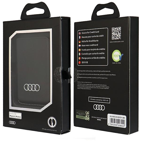 Audi Synthetic Leather Wallet Card Slot czarny/black MagSafe AU-MSCH-Q3/D1-BK