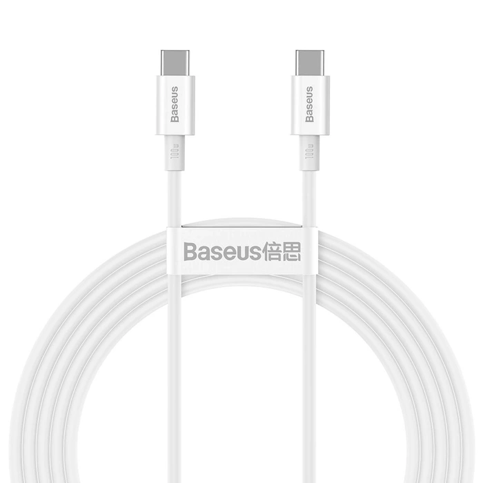 [PO ZWROCIE] Baseus Superior kabel przewód USB Typ C - USB Typ C szybkie ładowanie Quick Charge / Power Delivery / FCP 100W 5A 20V 2m biały (CATYS-C02)