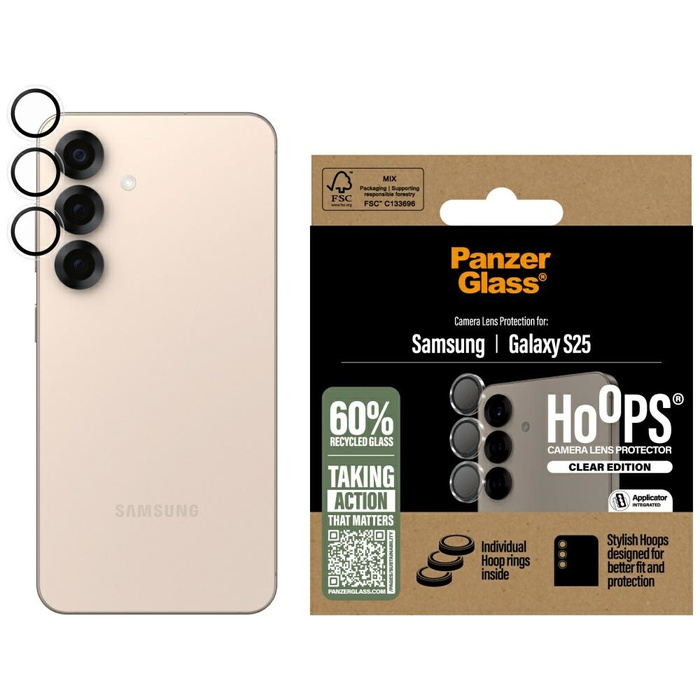 Szkło hartowane na obiektyw PanzerGlass   Hoops Lens Protector do Samsung Galaxy S25 przezroczysty