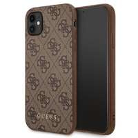 Etui GUESS Apple iPhone 11 4G Metal Gold Logo Brązowy Hardcase