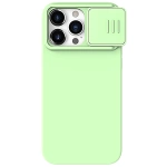 Silikonowe etui Nillkin CamShield Silky Silicone Case do iPhone 15 Pro Max z osłoną na aparat - miętowe