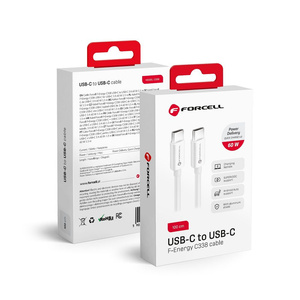 FORCELL F-ENERGY C338 kabel Typ C do Typ C PD QC4.0 3A 60W 1 m biały