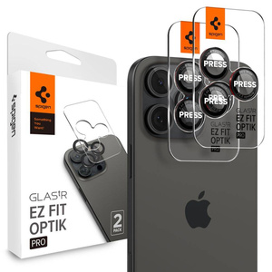 OSŁONA APARATU SPIGEN OPTIK PRO L-SERIES GLAS.TR ”EZ FIT” CAMERA PROTECTOR 2-PACK IPHONE 14 PRO / 14 PRO MAX / 15 PRO / PRO MAX / 16 PRO / 16 PRO MAX BLACK