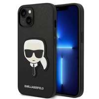 Etui KARL LAGERFELD Apple iPhone 14 Plus Saffiano Karl`s Head Patch Czarny Hardcase