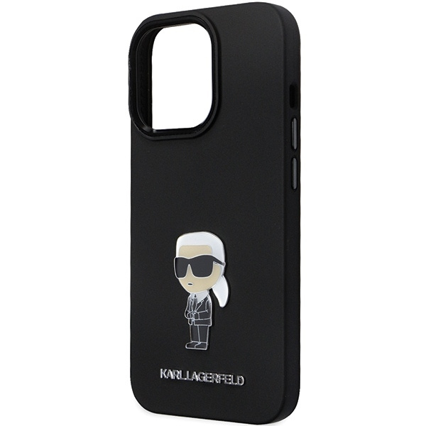 Etui Karl Lagerfeld KLHCP13LSMHKNPK iPhone 13 Pro / 13 6.1" czarny/black Silicone Ikonik Metal Pin