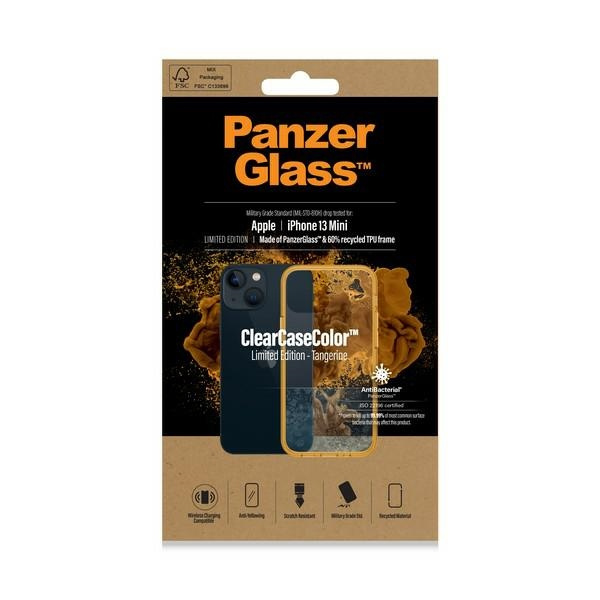 PanzerGlass ClearCase iPhone 13 Mini 5.4" Antibacterial Military grade Tangerine 0328