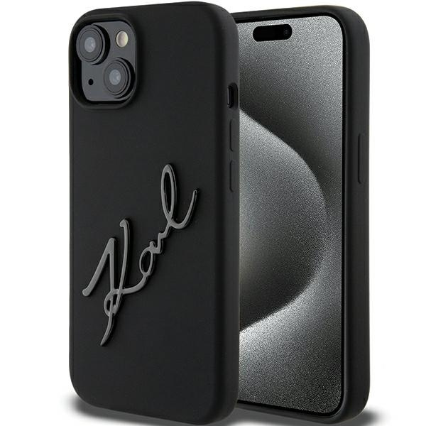 Etui Karl Lagerfeld KLHCP15SSKSBMCK iPhone 15 6.1" czarny/black hardcase Silicone Karl Script Case