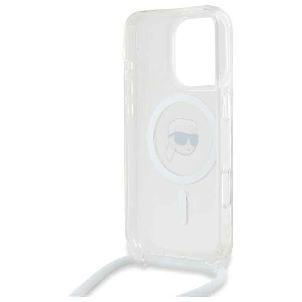 Etui Karl Lagerfeld iPhone 16 Pro hardcase transparent Crossbody IML Karl Head Magsafe