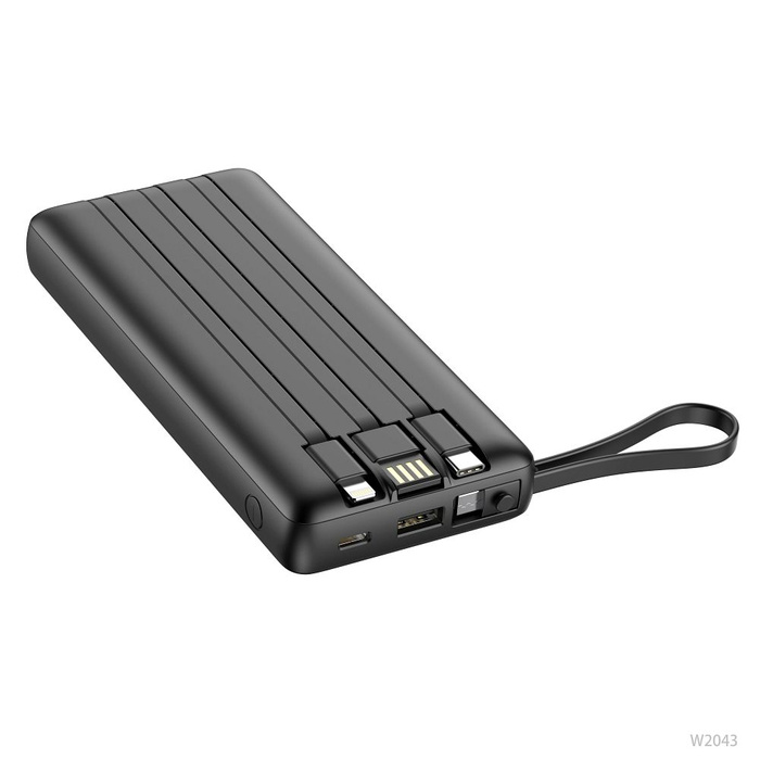 VEGER powerbank 20000 mAh z wbudowanymi kablami Micro USB / Typ C / Lightning C20 (W2047 / W2059) czarny