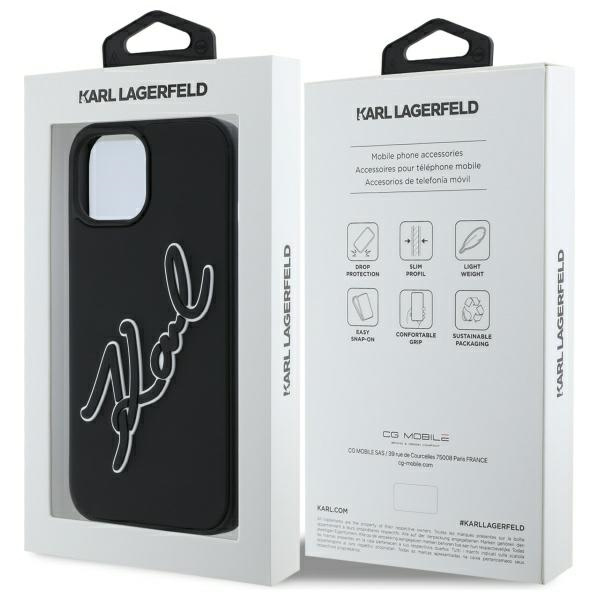 Karl Lagerfeld KLHCP15S3DRKSDLK iPhone    15 6.1" czarny/black hardcase 3D Rubber Signature