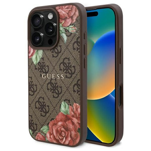 Guess GUHMP16XP4ROPEMCW iPhone 16 Pro     Max 6.9" brązowy/brown hardcase 4G Flowers Print MagSafe