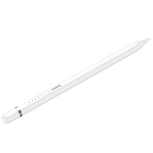 BASEUS rysik do telefonu pojemnościowy Stylus Writing 2 Lite LED (wersja aktywna + bezprzewodowy + kabel USB A do Lightning 8-pin) 130 mAh biały P80015806211-02/BS-PS030