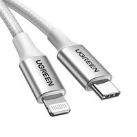 Ugreen kabel przewód USB Typ C - Lightning MFI 1 m 3 A 36 W srebrny (70523)