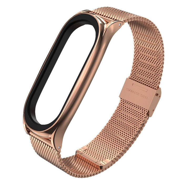 Pasek TECH-PROTECT Milaneseband Xiaomi Mi Band 5 Rose Gold Złoty