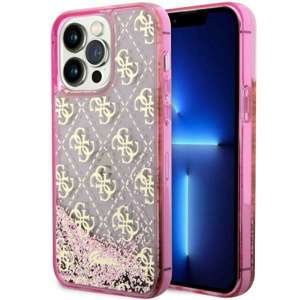 Etui Guess GUHCP14LLC4PSGP iPhone 14 Pro 6.1" różowy/pink hardcase Liquid Glitter 4G Transculent Case