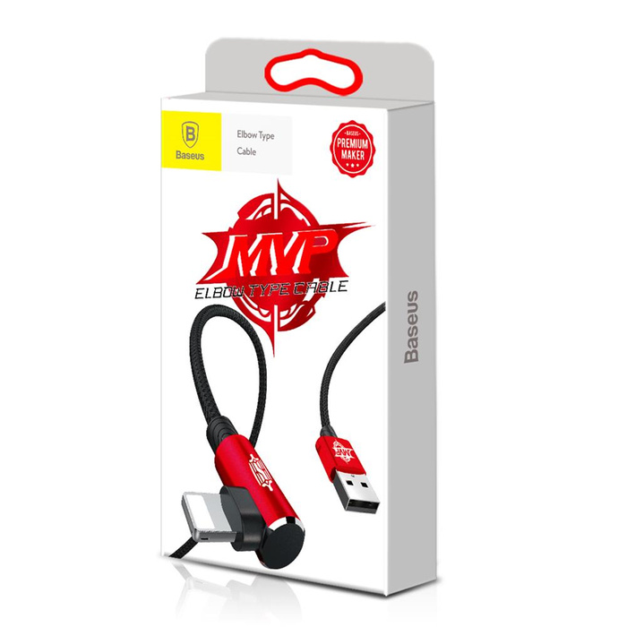 Baseus kabel MVP Elbow USB - Lightning 1,0 m 2A czerwony