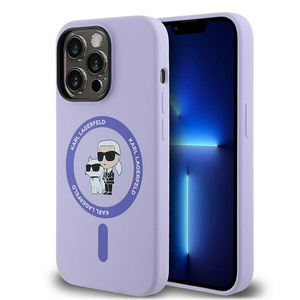 Karl Lagerfeld KLHMP14LSCMKCRHU iPhone 14 Pro 6.1" fioletowy/purple HC MagSafe Silicone KC Heads Ring