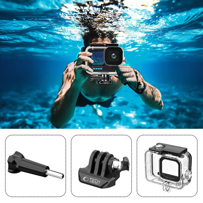 TECH-PROTECT GA200 WATERPROOF CASE GOPRO HERO 9 / 10 / 11 / 12 / 13 CLEAR