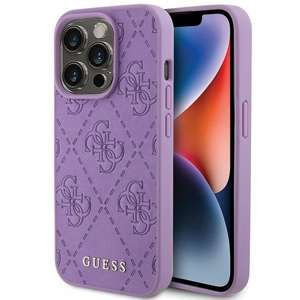 Etui Guess GUHCP15XP4EPMU iPhone 15 Pro Max 6.7" fioletowy/light purple hardcase Leather 4G Stamped Case