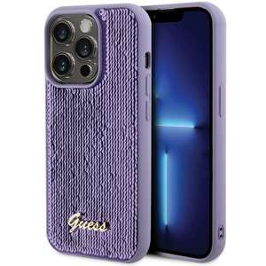 Etui Guess GUHCP15LPSFDGSU iPhone 15 Pro 6.1" fioletowy/purple hardcase Sequin Script Metal Case