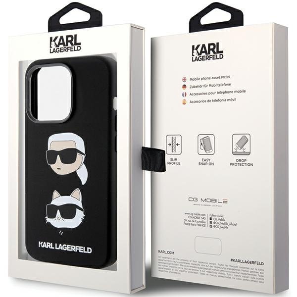 Etui Karl Lagerfeld KLHCP15LSDHKCNK iPhone 15 Pro 6.1" czarny/black Silicone Karl&Choupette Head Case