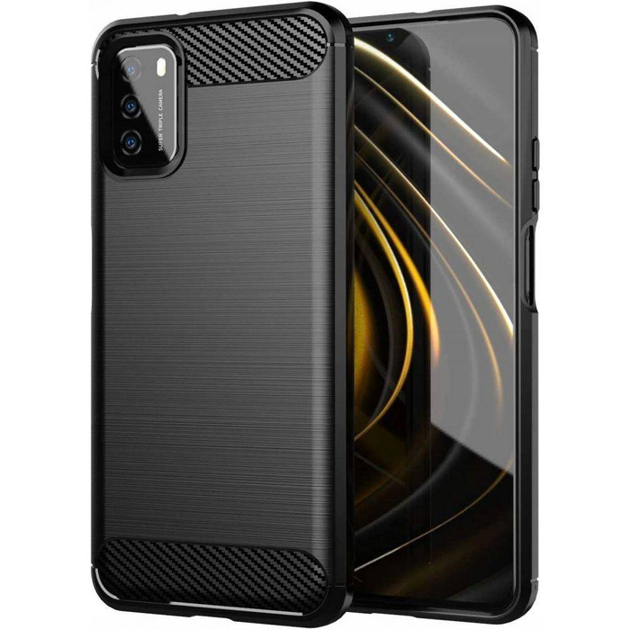 Etui TECH-PROTECT Xiaomi Poco M3 Tpucarbon Black Czarne Case