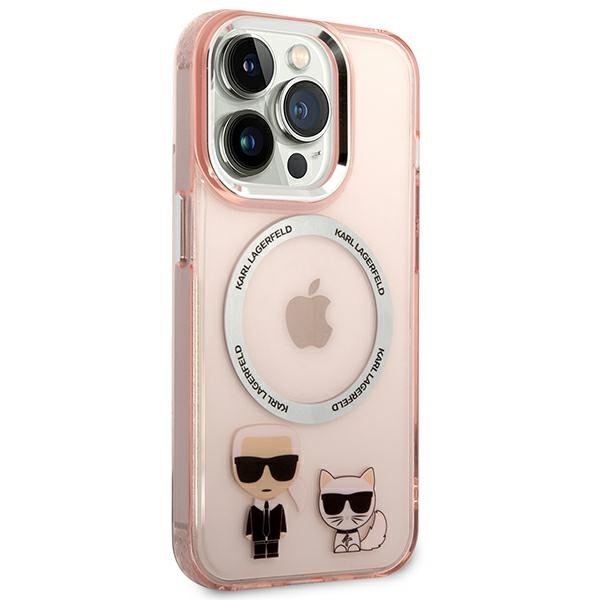 Etui KARL LAGERFELD Apple iPhone 14 Pro Max Karl & Choupette Aluminium Magsafe Różowy Hardcase