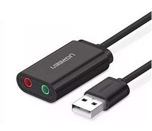 Zewnętrzna karta dźwiękowa USB UGREEN 15cm (czarny) US205