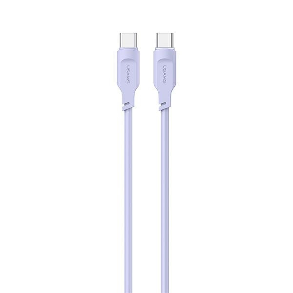 USAMS Kabel USB-C na USB-C PD Fast Charging 1,2m 100W Lithe Series purpurowy/purple SJ567USB03 (US-SJ567)