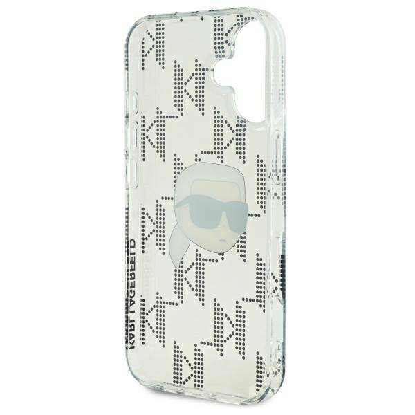 Etui Karl Lagerfeld iPhone 16 6.1" przezroczysty/transparent hardcase IML Karl Head Electroplated