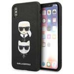 Etui KARL LAGERFELD Apple iPhone X XS Saffiano Ikonik Karl&Choupette Head Czarny Hardcase