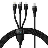 [PO ZWROCIE] Baseus Flash Series II kabel USB Typ C  - USB Typ C / Lightning / micro USB 100 W 1,5 m czarny (CASS030201)